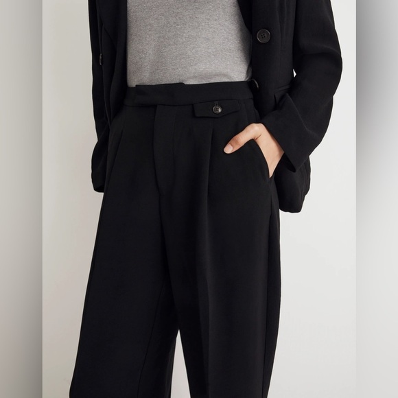 Madewell The Rosedale High-Rise Straight Pant in Crepe true black size 6 - Picture 3 of 9